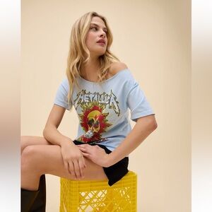 Daydreamer x Metallica Vintage North American Tour off-shoulder Graphic Tee HTF!